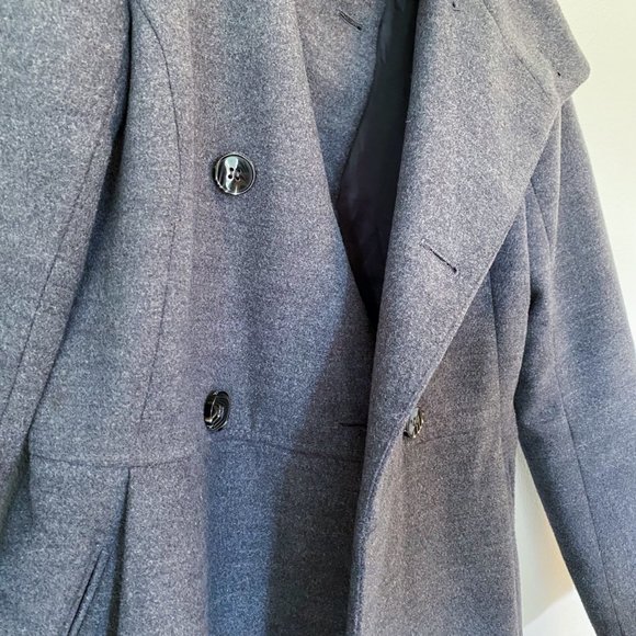 Pull&Bear Grey Pea Coat - Picture 2 of 4